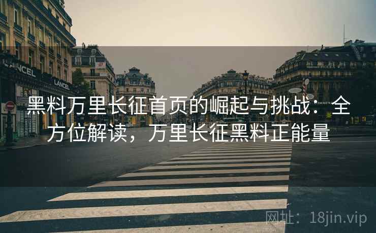 黑料万里长征首页的崛起与挑战:全方位解读,万里长征黑料正能量