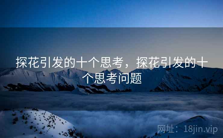 探花引发的十个思考,探花引发的十个思考问题