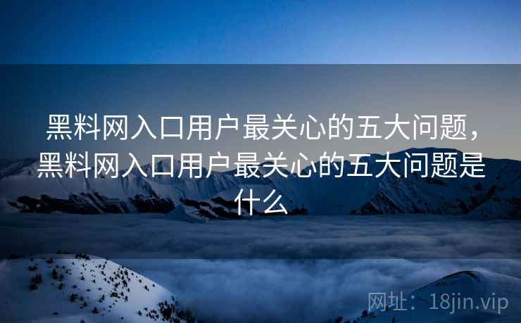 黑料网入口用户最关心的五大问题,黑料网入口用户最关心的五大问题是什么