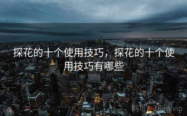 探花的十个使用技巧,探花的十个使用技巧有哪些
