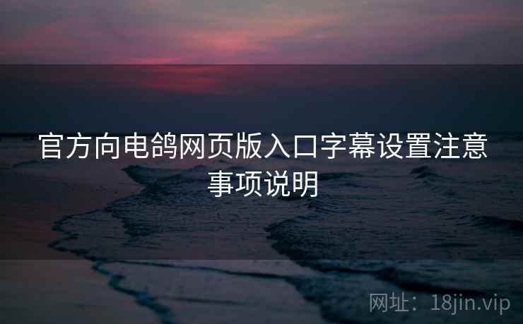官方向电鸽网页版入口字幕设置注意事项说明