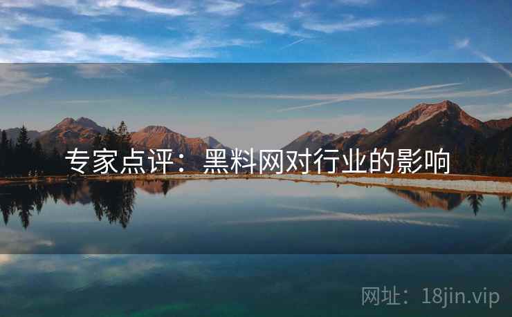 专家点评：黑料网对行业的影响