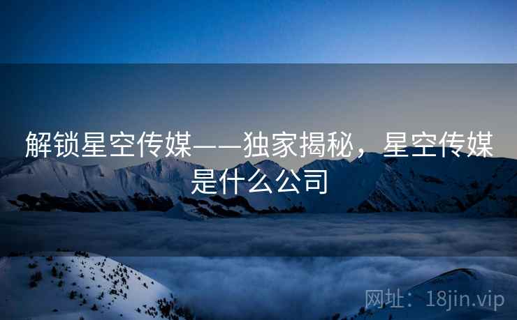 解锁星空传媒——独家揭秘，星空传媒是什么公司