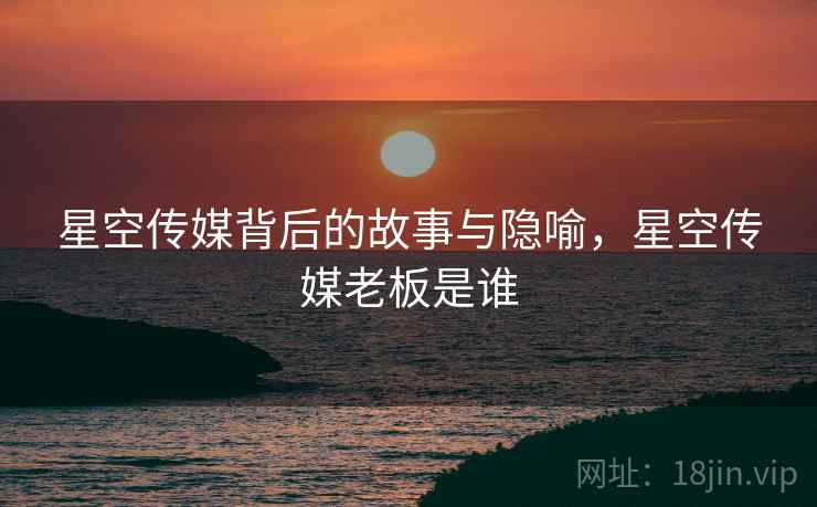 星空传媒背后的故事与隐喻,星空传媒老板是谁