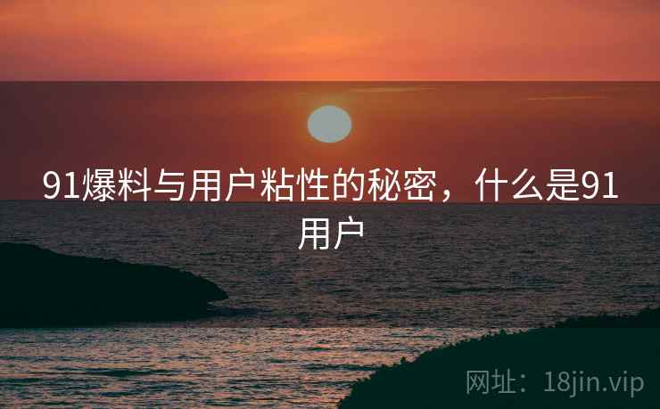 91爆料与用户粘性的秘密,什么是91用户